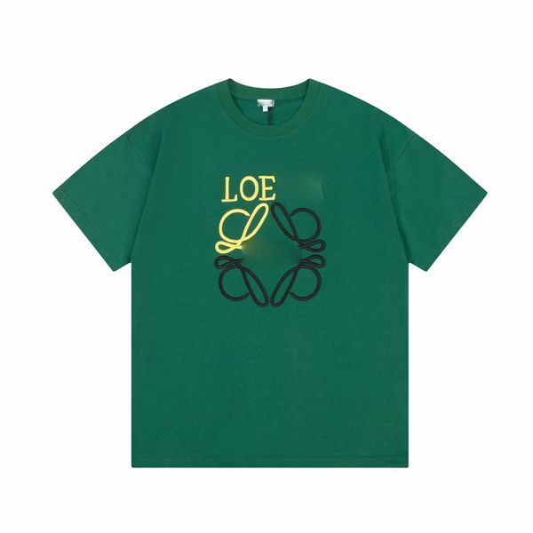 Herren-T-Shirt, Sommer-Oberteil, Rundhalsausschnitt, gesticktes Logo mit Buchstaben, schlichte einfarbige klassische Kleidung