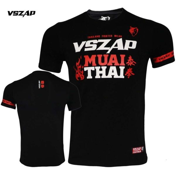 VSZAP Text MMA Gym Fighting Sanda Martial Arts Fiess Training Wolf Thai Boxing T-Shirt
