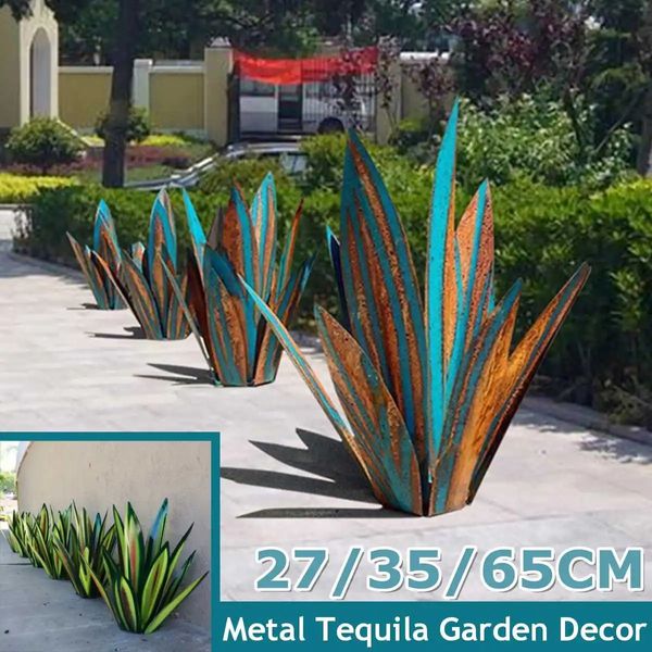 273565 cm Fai da te in metallo Agave Pianta Decorazioni per la casa Giardino Cortile Decorazione artistica Tequila Rustico Statua Accessori per esterni Sculture 240108