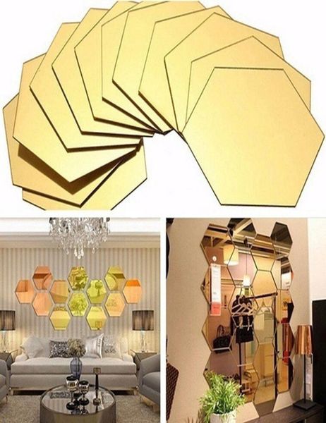 12PcsSet 3D Acrílico Espelhado Adesivo Decorativo Arte de Parede DIY Decoração Espelho Adesivos de Parede Para Quartos de Crianças Decoração de Casa 3618315