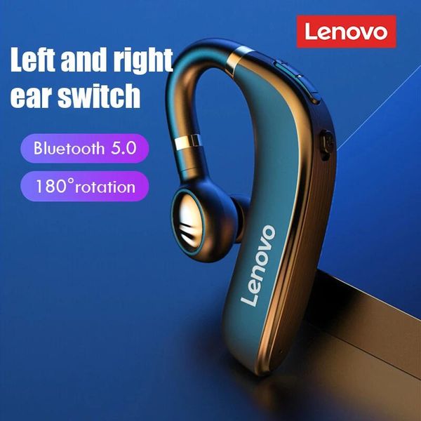 Auricolari originali Lenovo HX106 Auricolari Bluetooth 5.0 senza fili Pro Gancio per l'orecchio Cuffie vivavoce Ritardo zero Auricolare con microfono HD