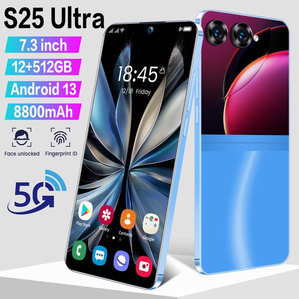 2024 100% Original S25 Ultra Versão Global 5G Smartphone 16GB + 1TB 8800mAh 48MP + 72MP Qualcomm8 Gen 2 4G/5G Rede Celular Android 13.0 Celular