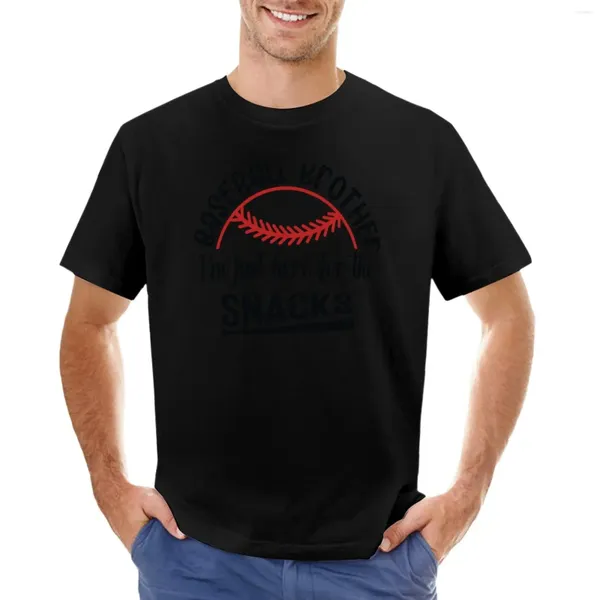 Camiseta masculina de beisebol, irmão, estou aqui apenas para os lanches, camiseta vintage, camisa branca lisa, masculina