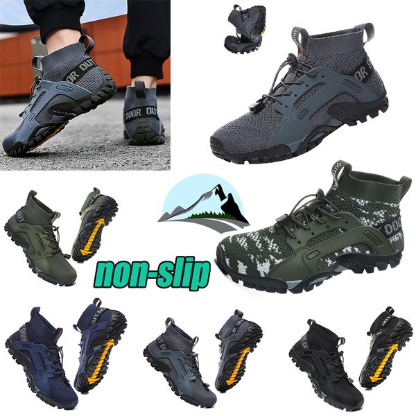 Горячие мужские нескользящие походные кроссовки для кемпинга, спортивная водонепроницаемая походная обувь, дышащая обувь для скалолазания на открытом воздухе, альпинизм, зеленые ботинки, большой размер