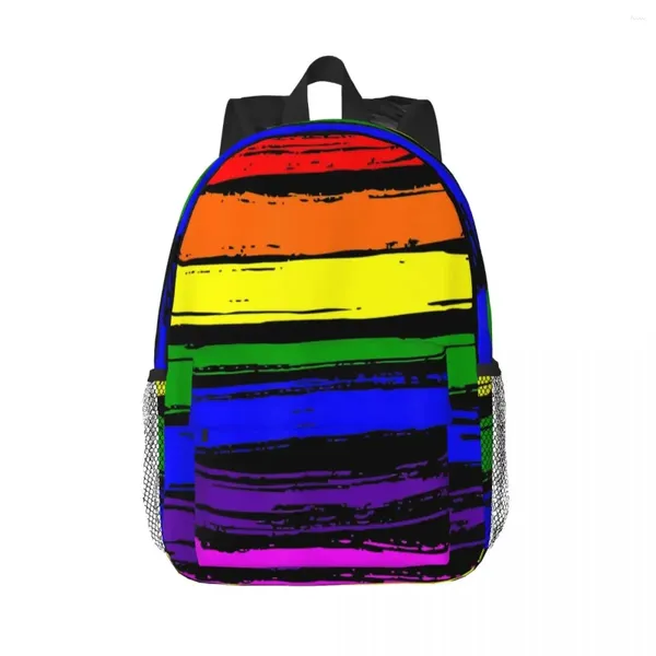 Rucksack LGBT Gay Pride Flag Shirt 2024 Rucksäcke Teenager Büchertasche Cartoon Kinder Schultaschen Reiserucksack Umhängetasche