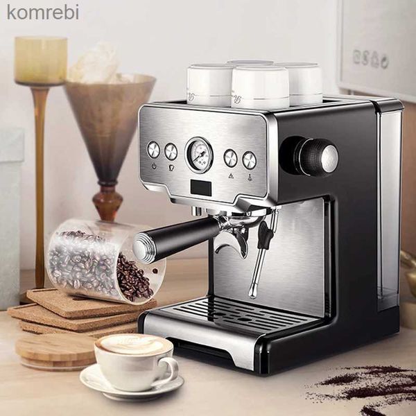 Máquinas de café ITOP Espresso Máquina de café de aço inoxidável Máquina de café 15Bars Semiautomática Comercial Italiana Coffee MakerL240105