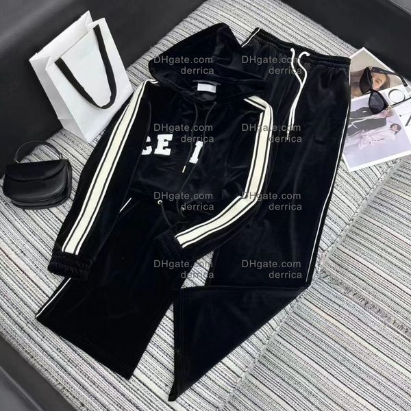 Mulheres agasalho designer agasalho outono primavera feminino ternos esportivos fino casual veludo feminino conjunto faixa terno sweatsuits