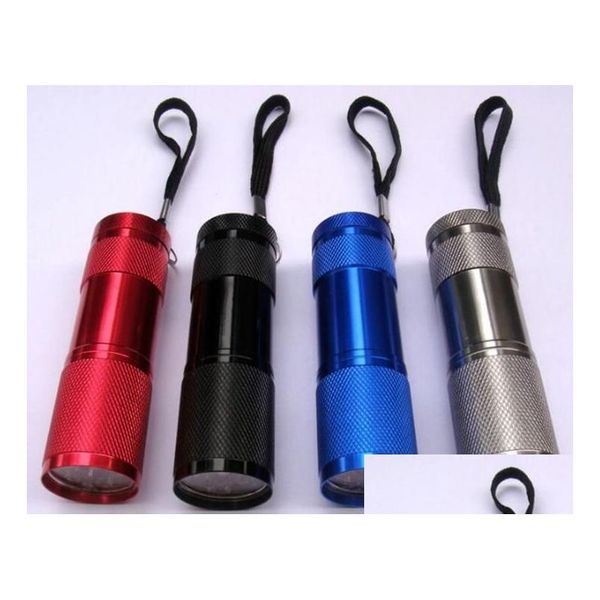 Taschenlampen Taschenlampen Tragbare UV-Lampen 9 LED Mini Superhelle Taschenlampe Licht Outdoor Cam Drop Lieferung Sport im Freien Camping Wandern und Dhmhg