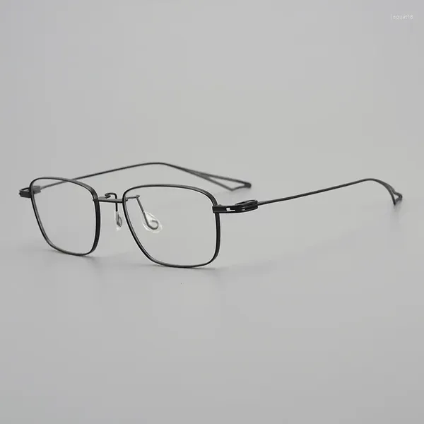 Montature per occhiali da sole Montatura per occhiali vintage rettangolare in titanio ACT-TEN Occhiali dallo stile unico fatti a mano in Giappone per donne e uomini