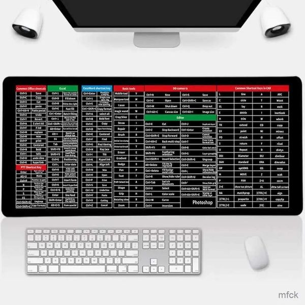 Mauspads, Handballenauflagen, Mauspad, Tastaturkürzel, Drucken, Mauspad, Schnelltaste, supergroßes Tastaturpad, Tastaturpad mit Büro-So