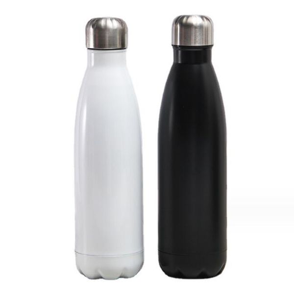 500ml çift duvar termo kola şekil şişesi yalıtımlı vakum şişesi paslanmaz çelik spor su şişeleri termo yalıtımlı şişeler