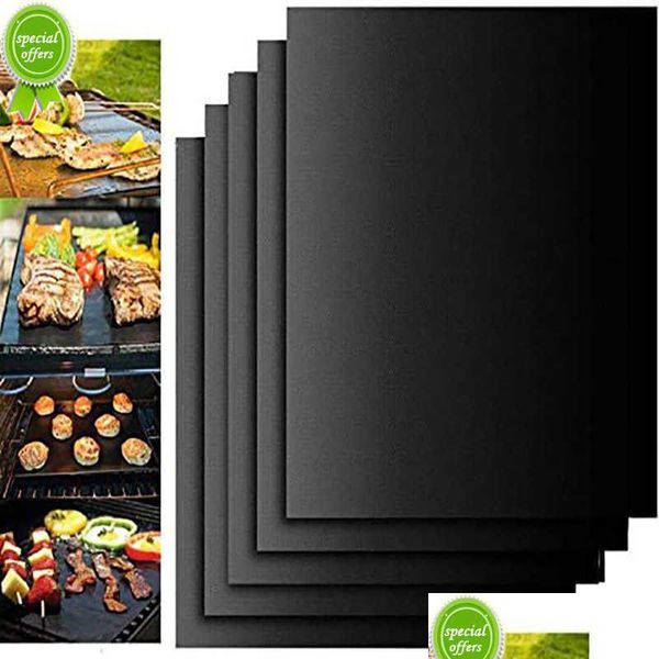 Churrasqueiras Antiaderente Grill Mat 40x33cm Assando Ferramentas de Churrasco Cozinhando Grelhar Folha Resistência ao Calor Facilmente Limpado Ferramenta de Cozinha Drop Dhf6D