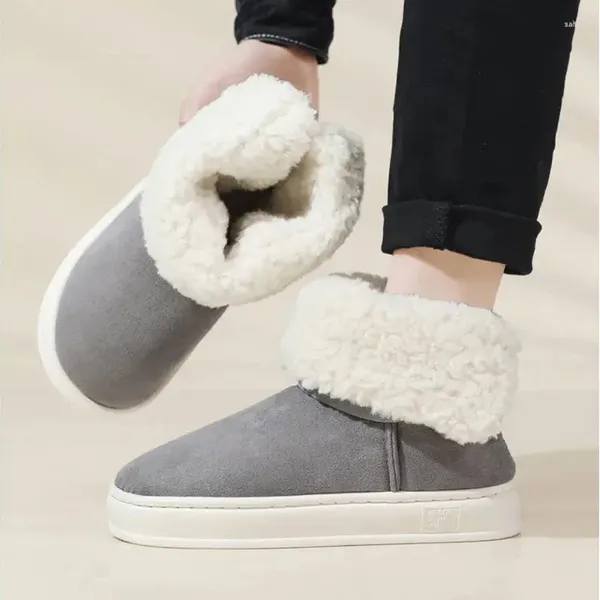 Pantofole Stivali da neve caldi Semplice e confortevole Inverno Plus Velluto Scarpe da uomo in cotone antiscivolo resistenti all'usura alla caviglia da uomo