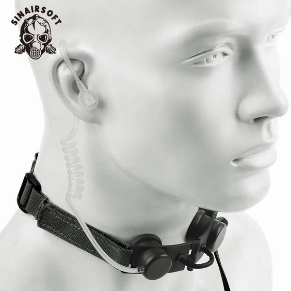 Radio Ztactical Z Taktische Kopfhörer Kehle Mikrofon Headset Ptt Tragbare Radio Mic Neckband Jagd Airsofte Kehle Mikrofon Kopfhörer