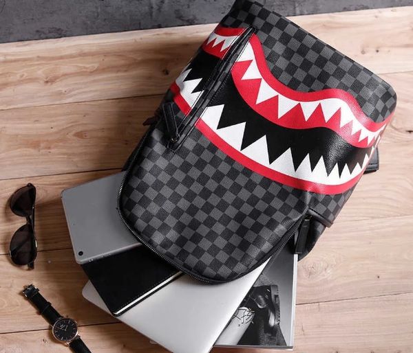 Новый мужской рюкзак, компьютерный рюкзак Shark Fashion, большая вместимость