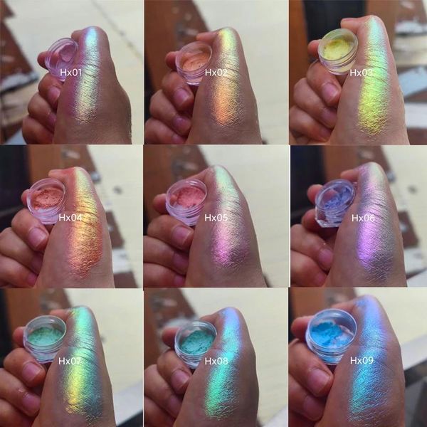 Sets Highgloss Magic Color Chameleon Pearl Glitter Candy Color Polarized Aurora Magic Mirror Powder Nagelpuder Make-up Lippenstift
