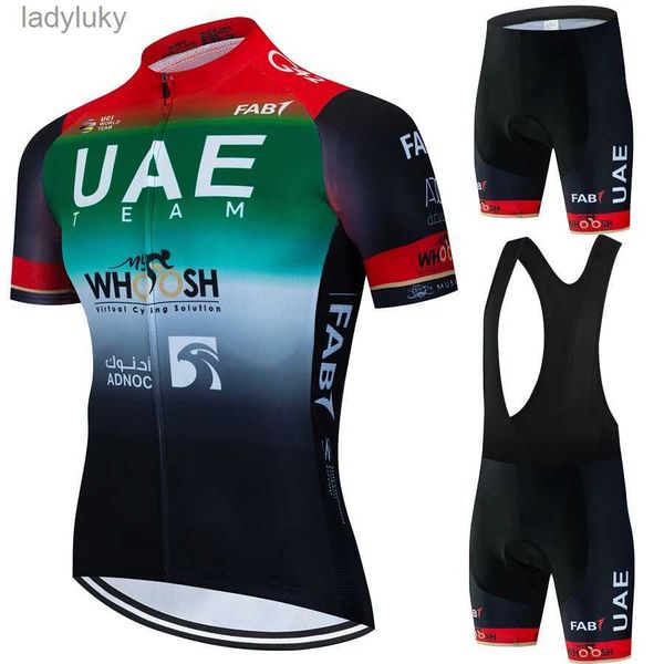 Radfahren Jersey Sets UAE Radfahren Kleidung männer Bluse Männlich Set Jersey Tricuta Mann Anzug Outfit Sport Mtb Kleidung Uniform 2023 bib Bikes PantsL240108
