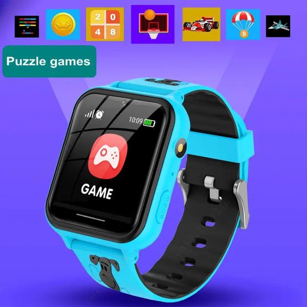 Orologi Giochi per bambini Smart Watch con scheda SD da 1G 6 Giochi Smart Clock Musica che gioca Smartwatch per bambini Gioco Orologio per ragazzi Ragazze Regali