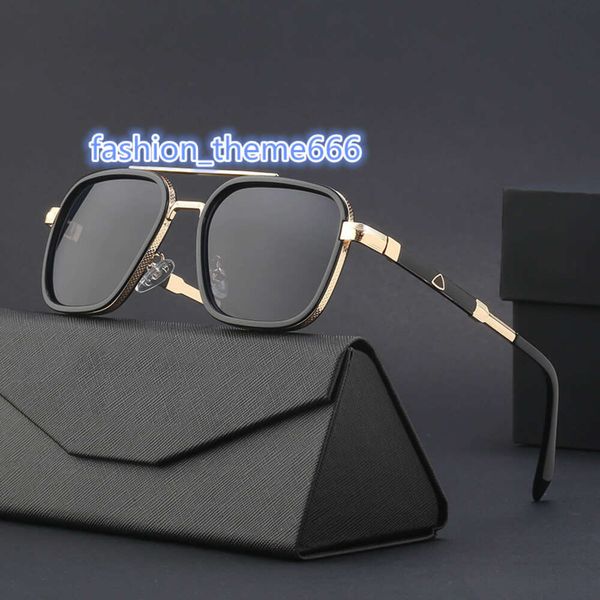 Partagas Fashion Luxury Famous Brand Shades Sun Glasses Metal Square Frame Double Bridge Uv400 Protection Sunglasses para homens