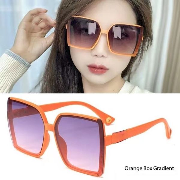 Rechteckige Unisex-Sonnenbrille, klassische Orange, Designer-Frau-Sonnenbrille, hohle Seite, Damen, Fahren, H-Sonnenbrille, Damen-Brillen, Brillen mit Box