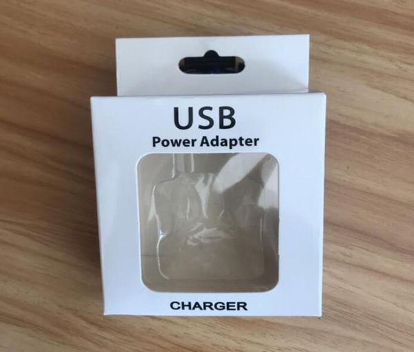 Scatola di imballaggio di carta per esposizione al dettaglio per Iphone 8 7 6s US Plug 5w Adattatore per caricatore da muro per uso domestico Scatole4455686