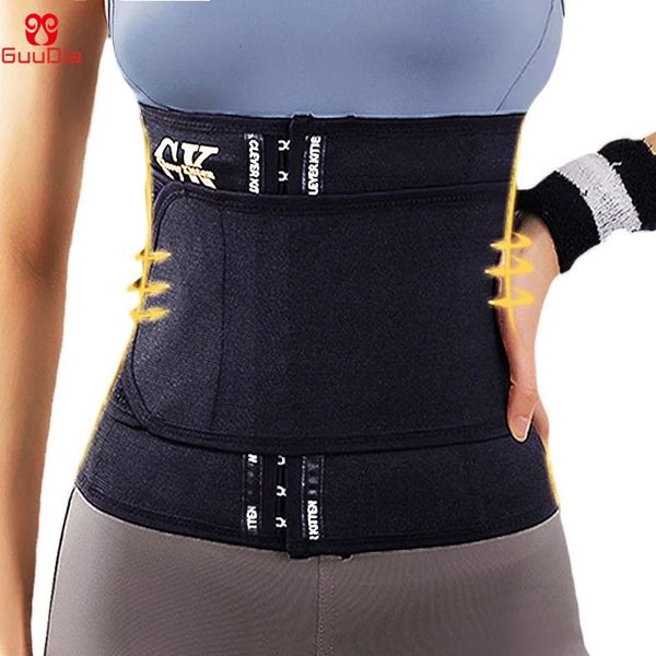 GUUDIA 7 Stahlknochen Lendenwirbelstützgürtel Taillentrainer Gürtel Body Shaper Korsetts Sport Gym Workout Korsett Spandex Gürtel fest 240108