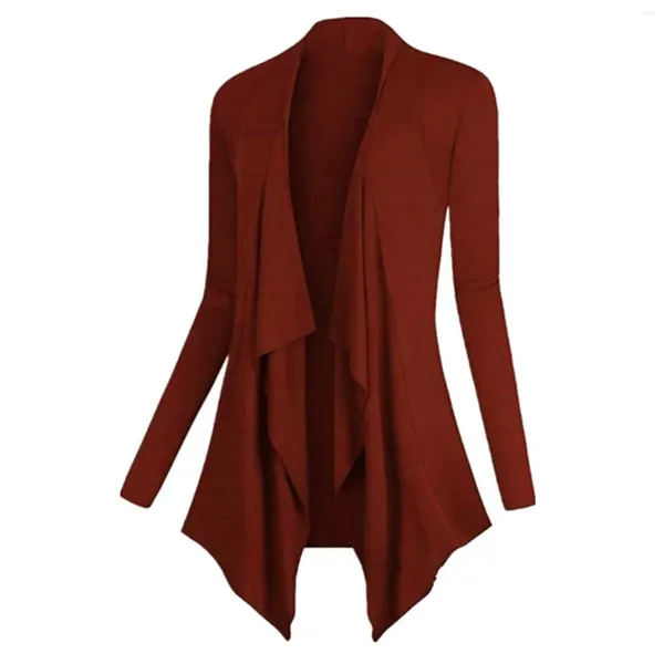 Jaquetas femininas mulheres sólida drape frente aberta irregular casual cardigan fino casaco tops pullovers oversized vintage elegante baggy