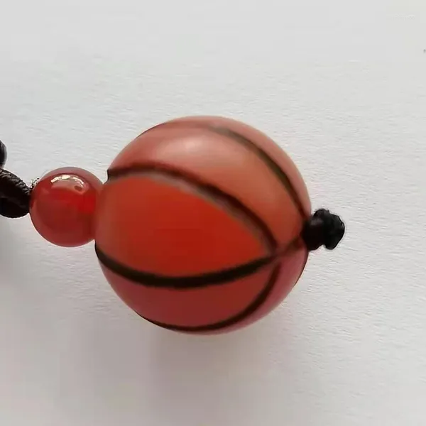 Anhänger Halsketten Drop South Red Natürlichen Kristall Anhänger Basketball Für Frauen Männer Hellblau Ball Seil Halskette Schmuck