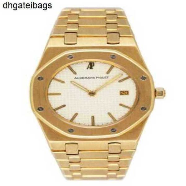 Ap Luxo Audemar Pigue Relógio Mecânico Automático Royal Oak Face Cream Dial 18k Gold Ladies