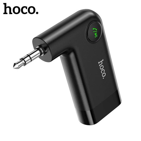 Динамики Hoco 3,5 мм, беспроводной автомобильный Bluetooth 5,0 приемник, разъем AUX, аудио, беспроводной динамик громкой связи, Bluetooth, автомобильная стереосистема, автомобильный адаптер BT