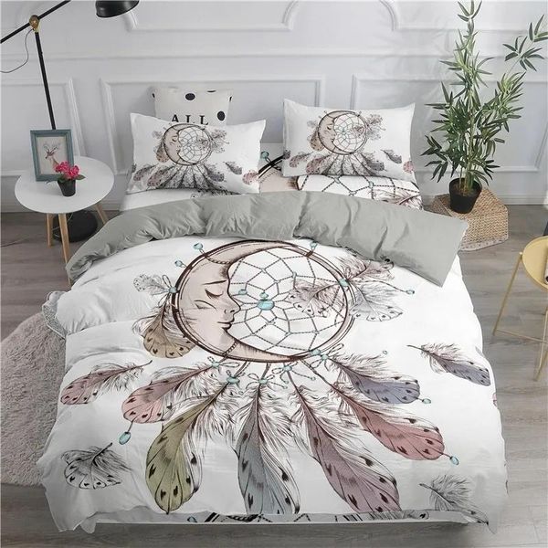 Set ZEIMON Bohemian Series 3D Dream Catcher Moon Set di biancheria da letto Home Decor Copriletto in microfibra Federa Queen King Size Set da letto 20111