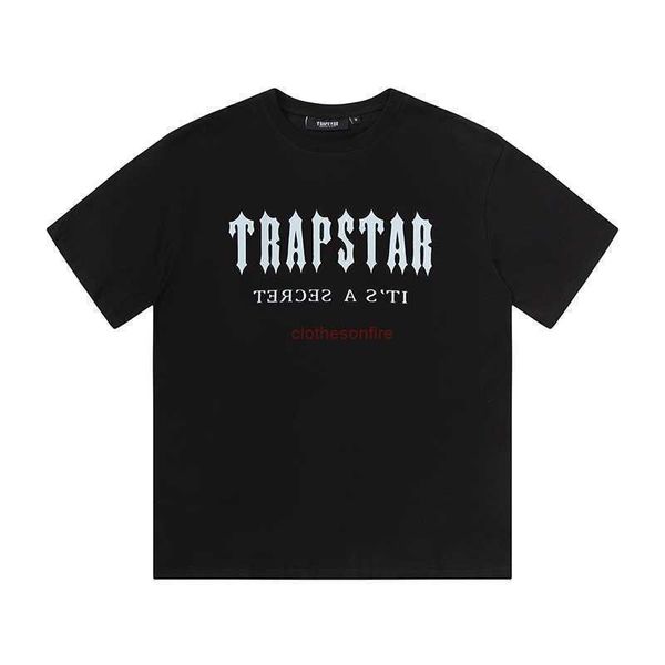 Designer Fashion Clothing Tees Tsihrts Camicie Trapstar Paris Gradient Letter Maglietta a maniche corte Street Loose Cotton Casual Girocollo Top Summer Rock Hi