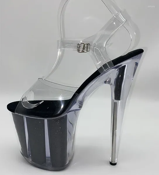 Сандалии, модные пикантные туфли для танцев на шесте, летние женские туфли из ПВХ на тонком высоком каблуке 20 см с пряжкой и ремешком, размер 34–46 Saltos Femininos Luxo