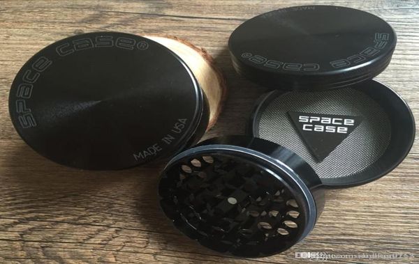 Space Case Grinders 63mm 4 шт. Измельчитель табака Cursher с треугольным скребком Алюминиевый сплав Детектор сигарет с ЧПУ Шлифовальный bla3664212