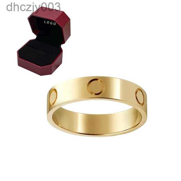 Anello in acciaio inossidabile per uomo e donna, design di lusso per matrimonio d'amore con scatola 5T3U