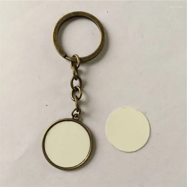 Брелки для ключей с сублимацией, круглый пустой брелок для ключей для оптовой продажи, винтажные ювелирные изделия в стиле ретро