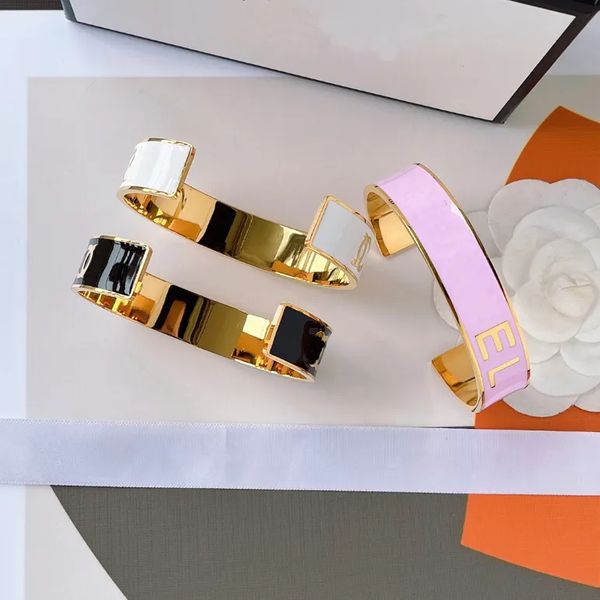 Pink Armband Frauen Designer Schmuck Roségold Open Armreif Fashion Multicolor Luxus verstellbares Accessoire Perfekte Geschenk