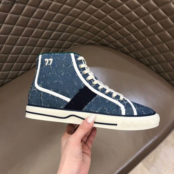 Designers Tennis 1977 кроссовки Canvas Luxurys Shoe Бежевый Синий потертый жаккардовый деним Женская обувь Ace Резиновая подошва Вышитые винтажные повседневные кроссовки n hygt548782