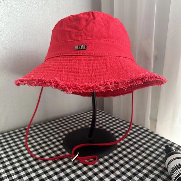 Fischerhut, Designer-Eimerhut, luxuriöser Hut, Baseballkappe aus Baumwollstoff mit großer Krempe, Sonnenhut mit Kordelzug, mehrfarbig