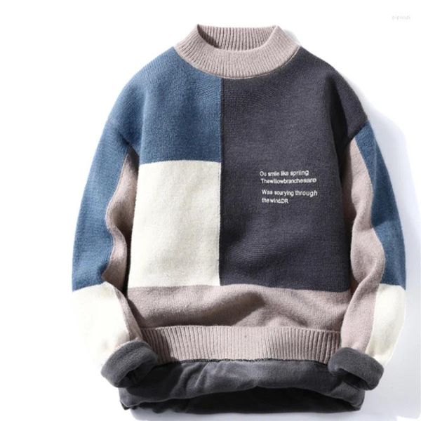 Männer Pullover Koreanische Mode Herbst Männer Casual Vintage Stil Pullover Wolle Rollkragen 2024 Winter Warme Baumwolle Pullover Stricken