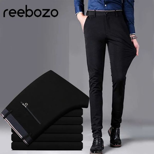 Official Business Casual Suit Pants For Men Fashion Long Pants Male Cotton Solid Wedding Dress Slim Fit Plus Big Size 28-40 240106