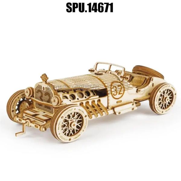 3d quebra-cabeça de madeira brinquedos V8 Grand Sport Car Model Building Kits para adolescentes 240108