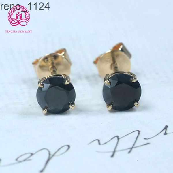 Distintivi gioielli da donna orecchini con diamanti passaggio tester taglio rotondo 0,5 ct/1 ct/2 ct orecchini in oro nero 14 carati con moissanite per le signore