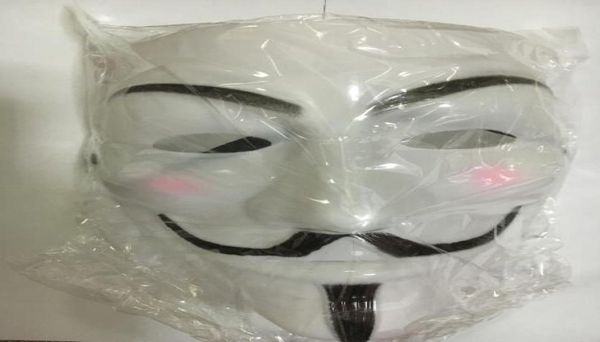 200pcs máscara de vingança V máscaras fawkes V vendetta equipe rosa cicatriz de sangue masquerade filme adulto cara Halloween Cosplay festa rosto carniv5213874