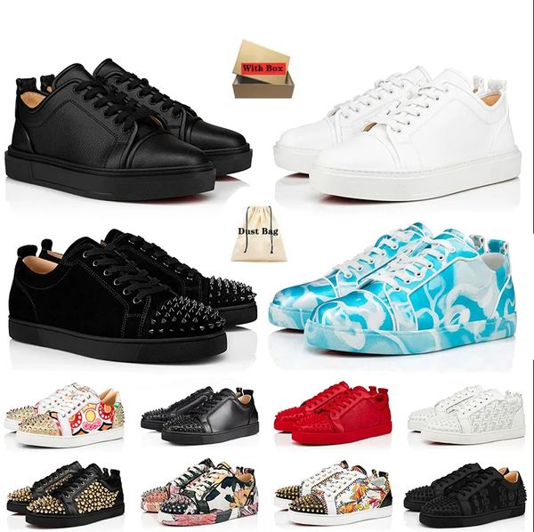 Luxury Red Bottoms Designer Scarpe casual Donna Uomo Flat Low Top Platform Sneakers Pelle di vitello Veau velour Vintage Studded Plate-forme in pelle scamosciata Nappa Scarpe da ginnastica in vernice