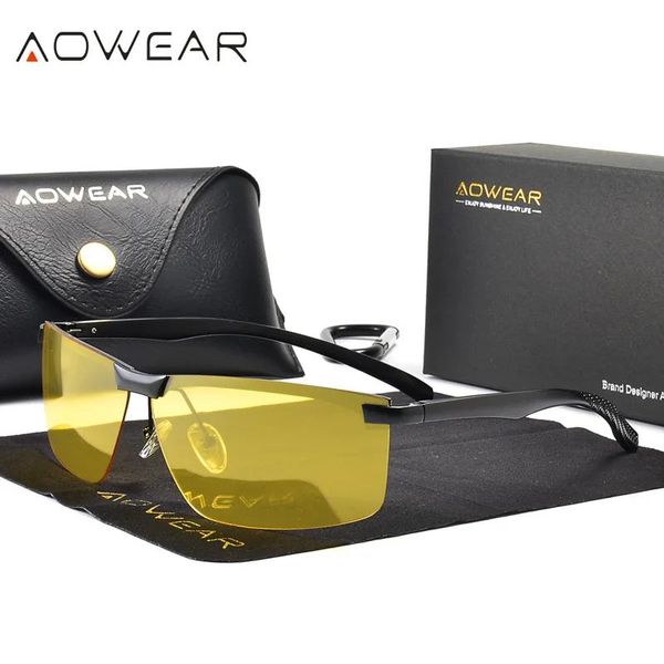 Sunglasses Men's Yellow Night Vision Glasses for Driving Men Polarized Safety Night Clearly Bright Car Driver Anti Glare Goggles Sunglasses