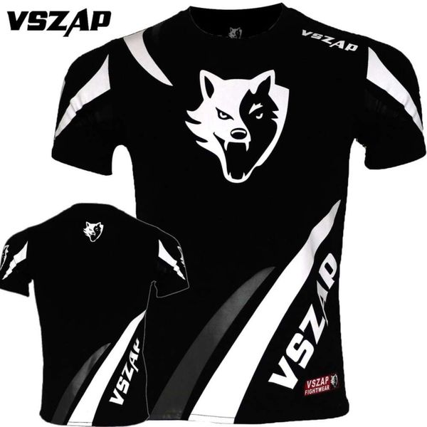 Vszap Langya T-shirt Sanda in cotone a maniche corte Club Fiess Abbigliamento Muay Thai Training MMA Fighting Sports Runner