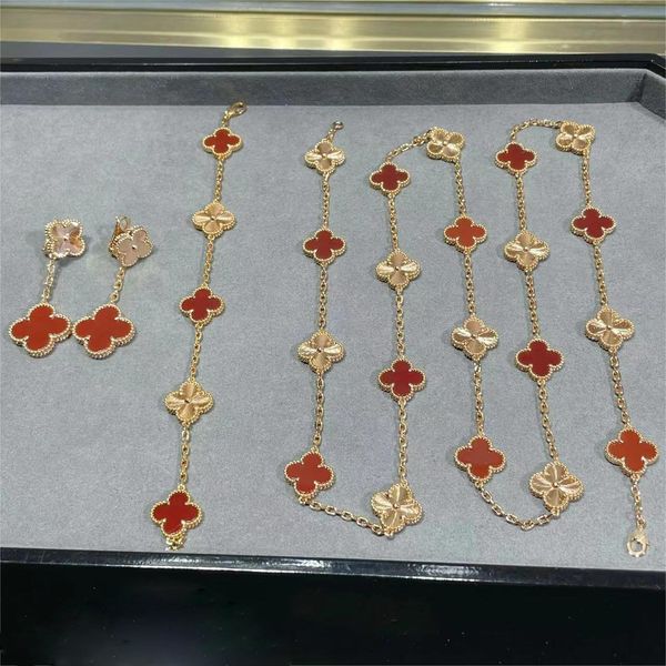 18K Rose Gold 4 Четыре листовых клевера