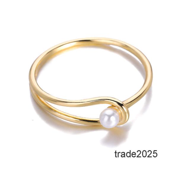 Anel de designer elegante temperamento pérola anéis para mulheres simples romântico casamento moda feminina jóias dedo acessórios presentes para esposa