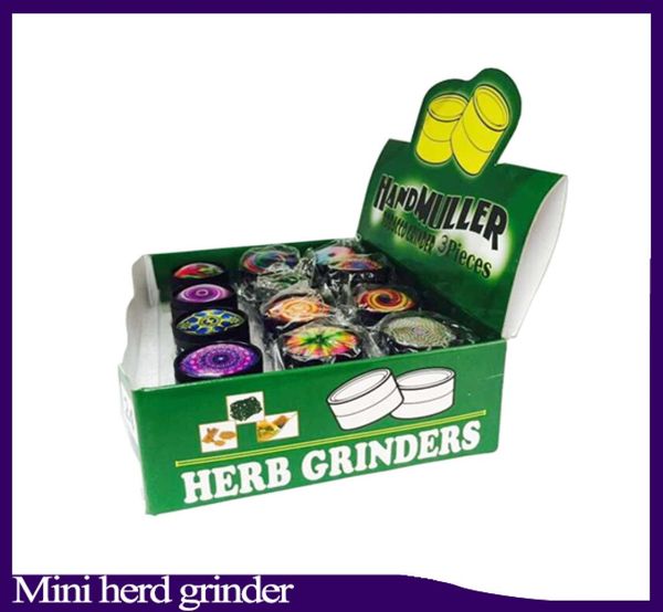 3D mini Muller Herb Grinder in lega di zinco frantoio per fumo mini metallo trituratore per tabacco 3 strati diametro 30 mm colori assortiti YW849 026627175258